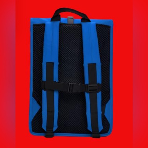RAINS Waves Blue Rolltop Rucksack W3 17L Waterproof Backpack/Cycling Pack NIB - Picture 2 of 6